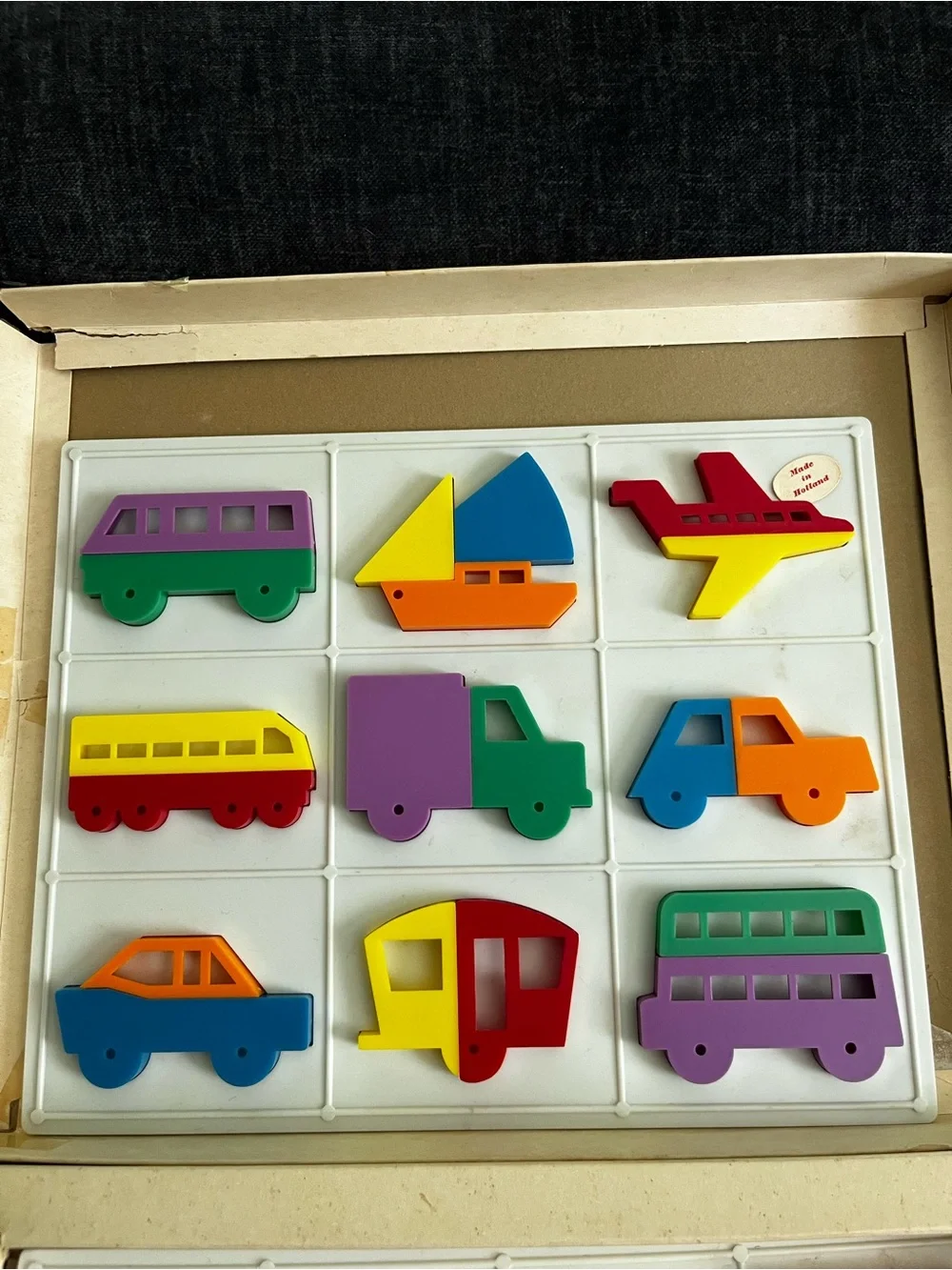 Vintage Transport Puzzle & Shapes Puzzle by Three Worlds